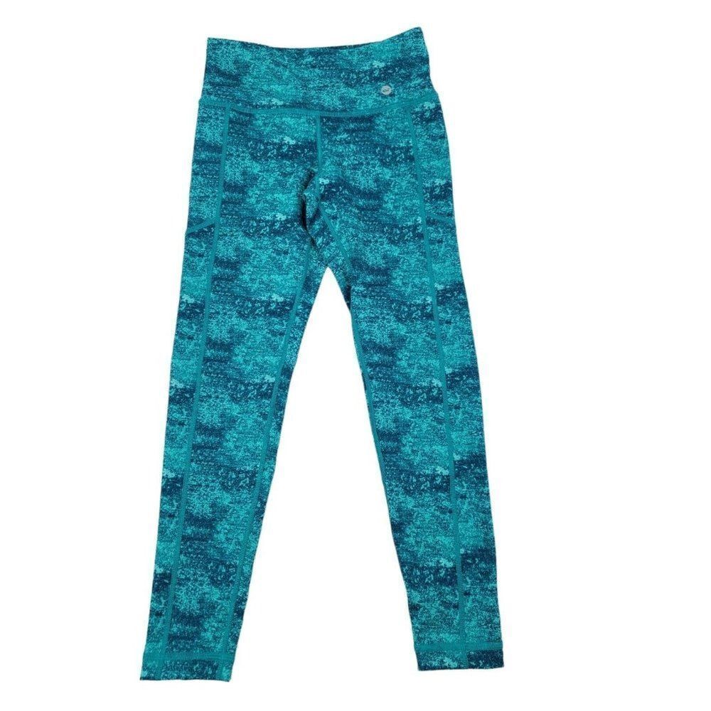 VINEYARD VINES Women's Water Color Compression Leggings Blue Mid Rise Size XXS